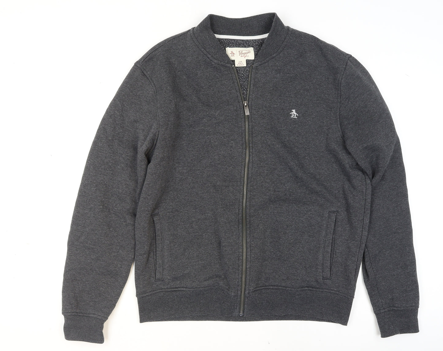 Original Penguin Men’s Grey Full Zip Sweatshirt L Regular Fit