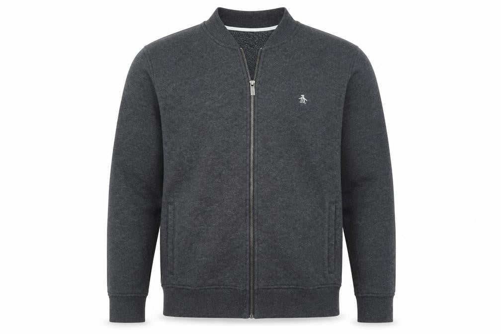Front view of Original Penguin Men’s Grey Full Zip Sweatshirt L Regular Fit