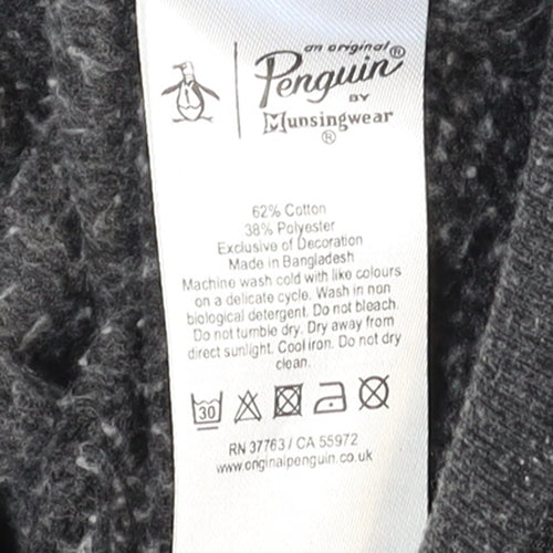 Original Penguin Men’s Grey Full Zip Sweatshirt L Regular Fit