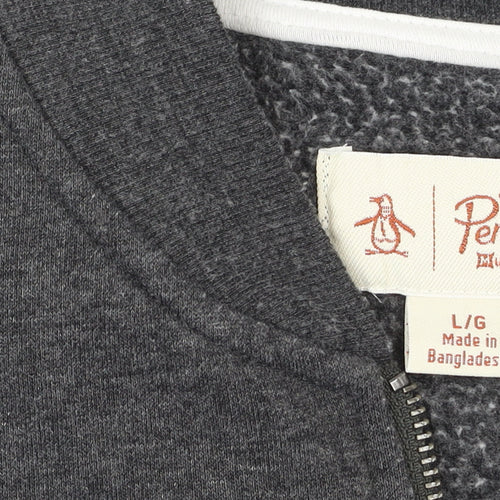 Original Penguin Men’s Grey Full Zip Sweatshirt L Regular Fit