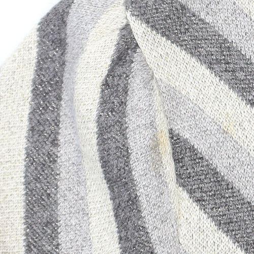 Marks and Spencer Women’s Grey Striped Knit Pullover Jumper Size 12