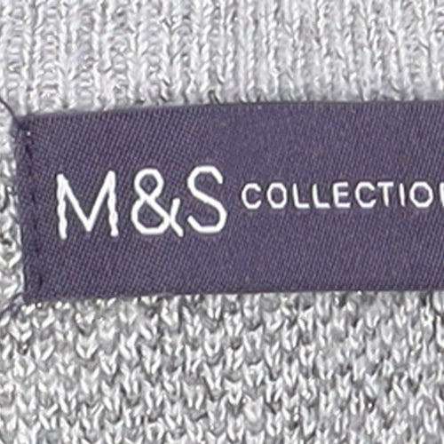 Marks and Spencer Women’s Grey Striped Knit Pullover Jumper Size 12