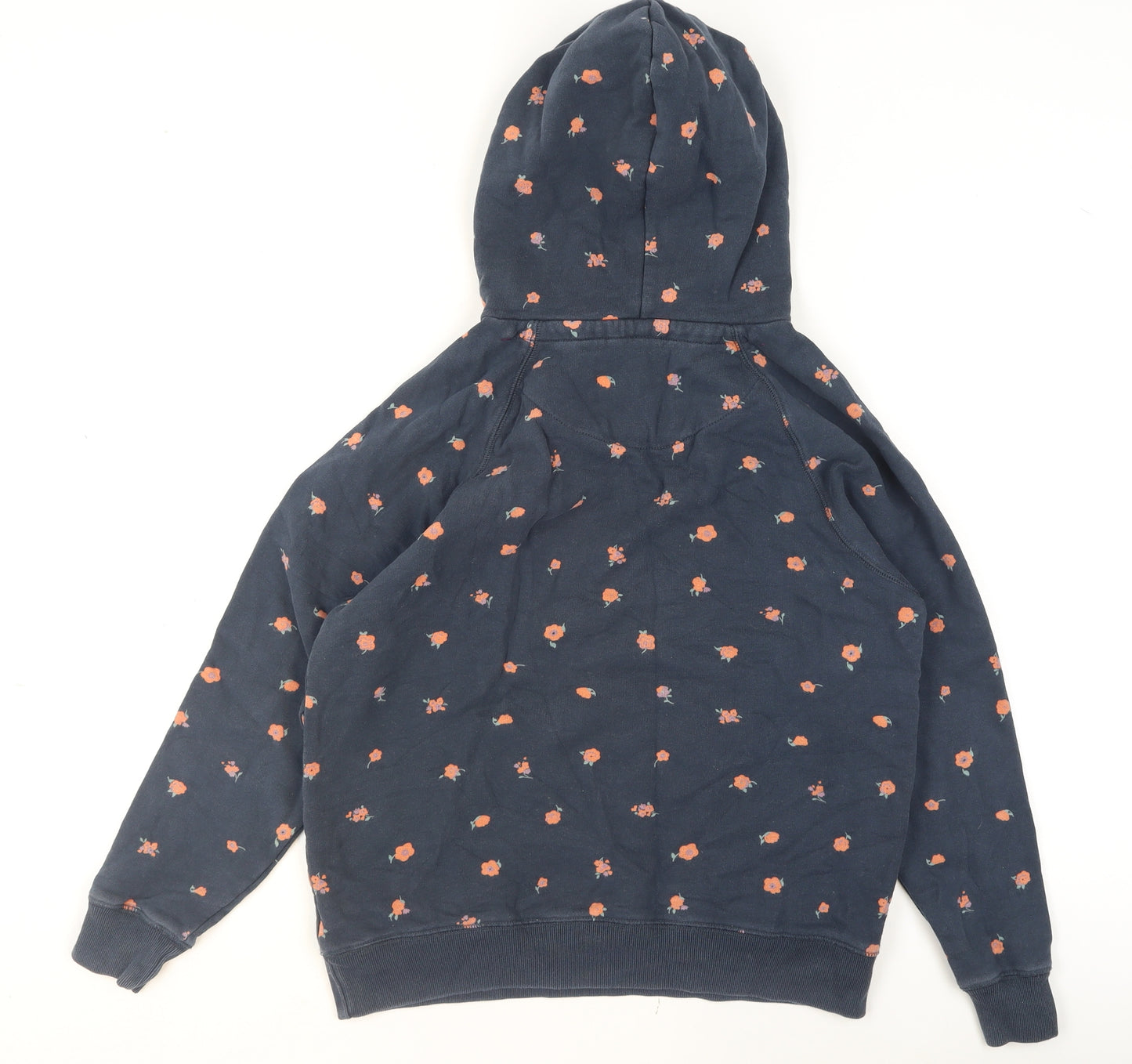 Jack Wills Womens Navy Floral Pullover Hoodie UK 10 Cotton Casual