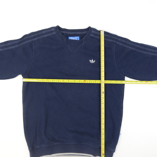 Adidas Men's Blue Small Pullover Sweatshirt Crew Neck Fleece