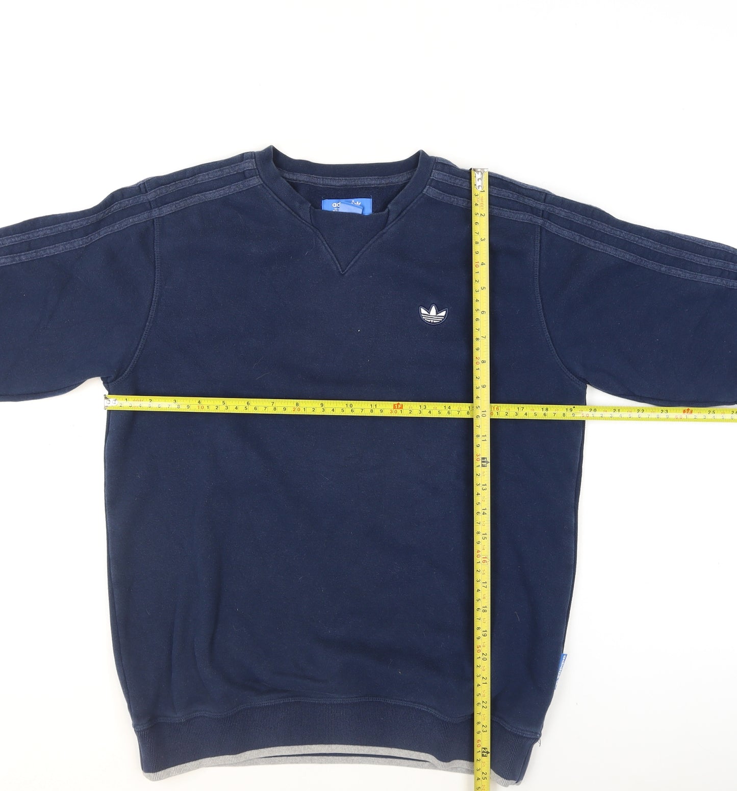 Adidas Men's Blue Small Pullover Sweatshirt Crew Neck Fleece