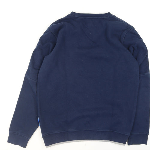 Adidas Men's Blue Small Pullover Sweatshirt Crew Neck Fleece