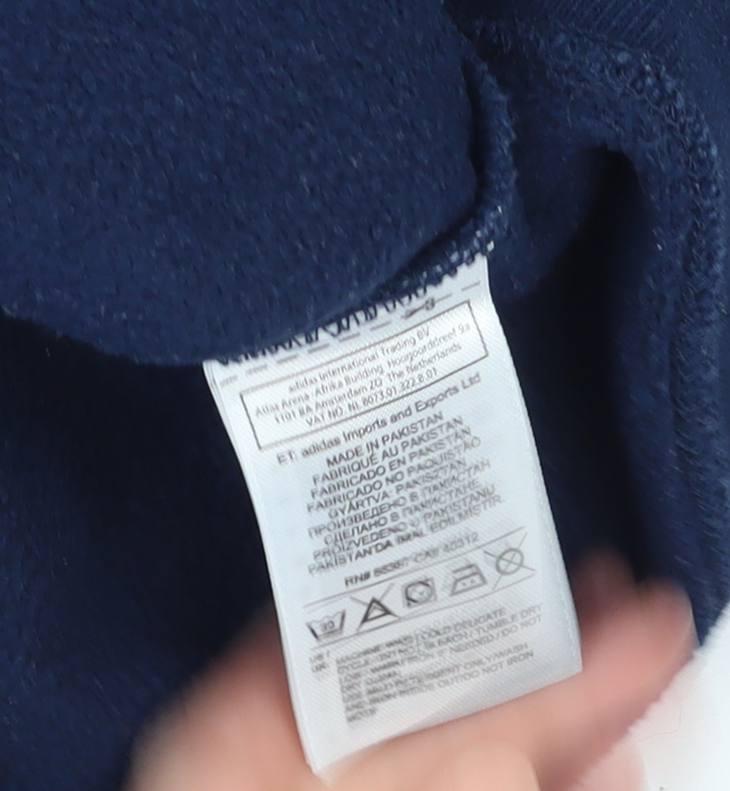 Adidas Men's Blue Small Pullover Sweatshirt Crew Neck Fleece