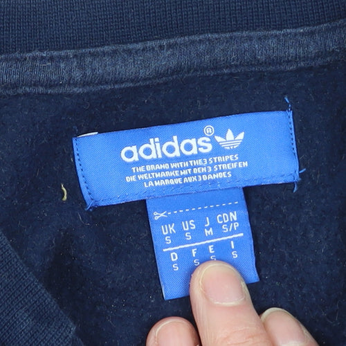 Adidas Men's Blue Small Pullover Sweatshirt Crew Neck Fleece