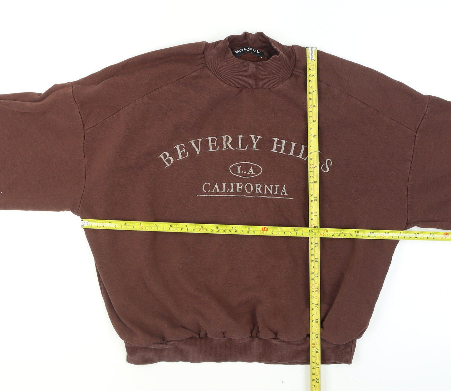 Select Women Brown Beverly Hills LA California Pullover Sweatshirt M