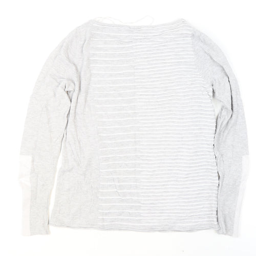 Mint Velvet Womens Grey Size 12 Boat Neck Striped Pullover Jumper