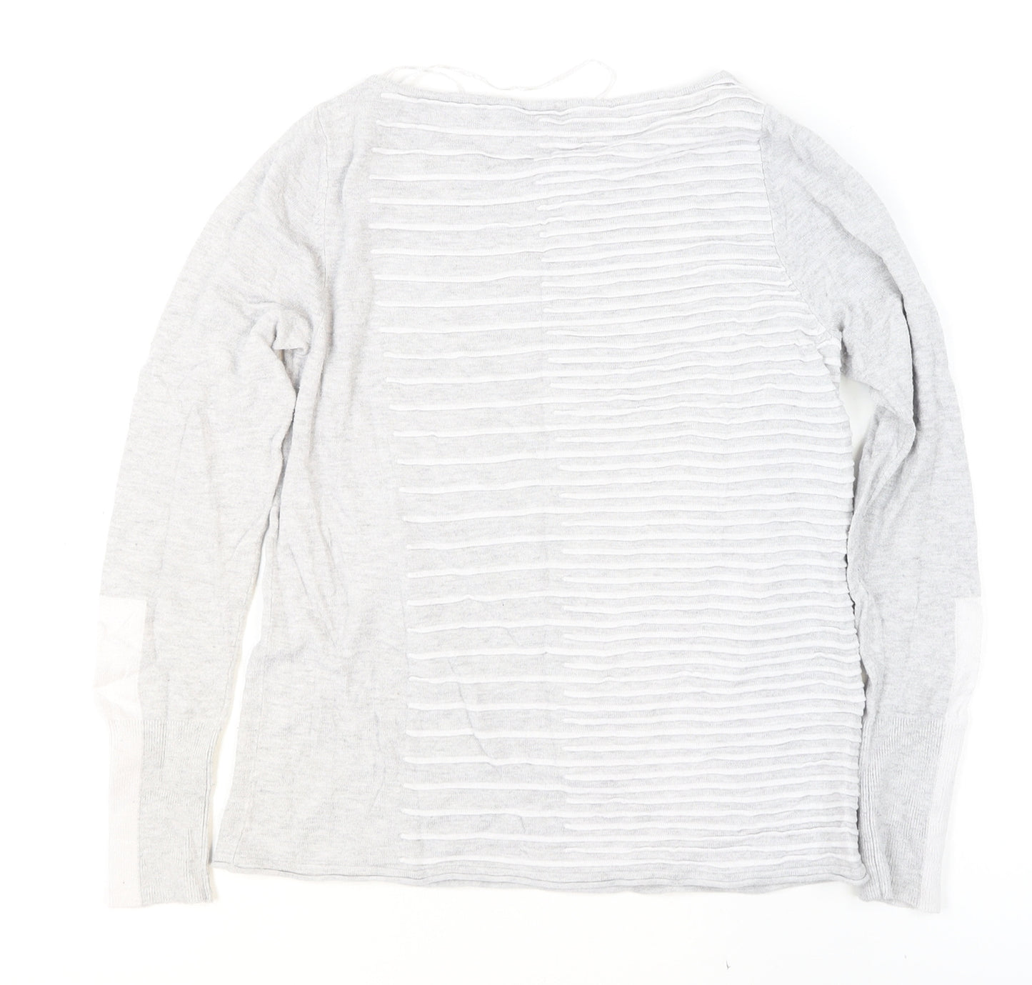 Mint Velvet Womens Grey Size 12 Boat Neck Striped Pullover Jumper