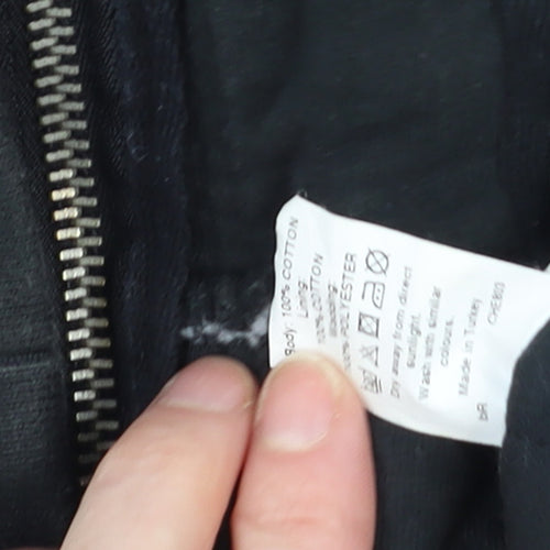 River Island Men’s Black Quilted Cotton Jacket Size M Casual Mid-Length