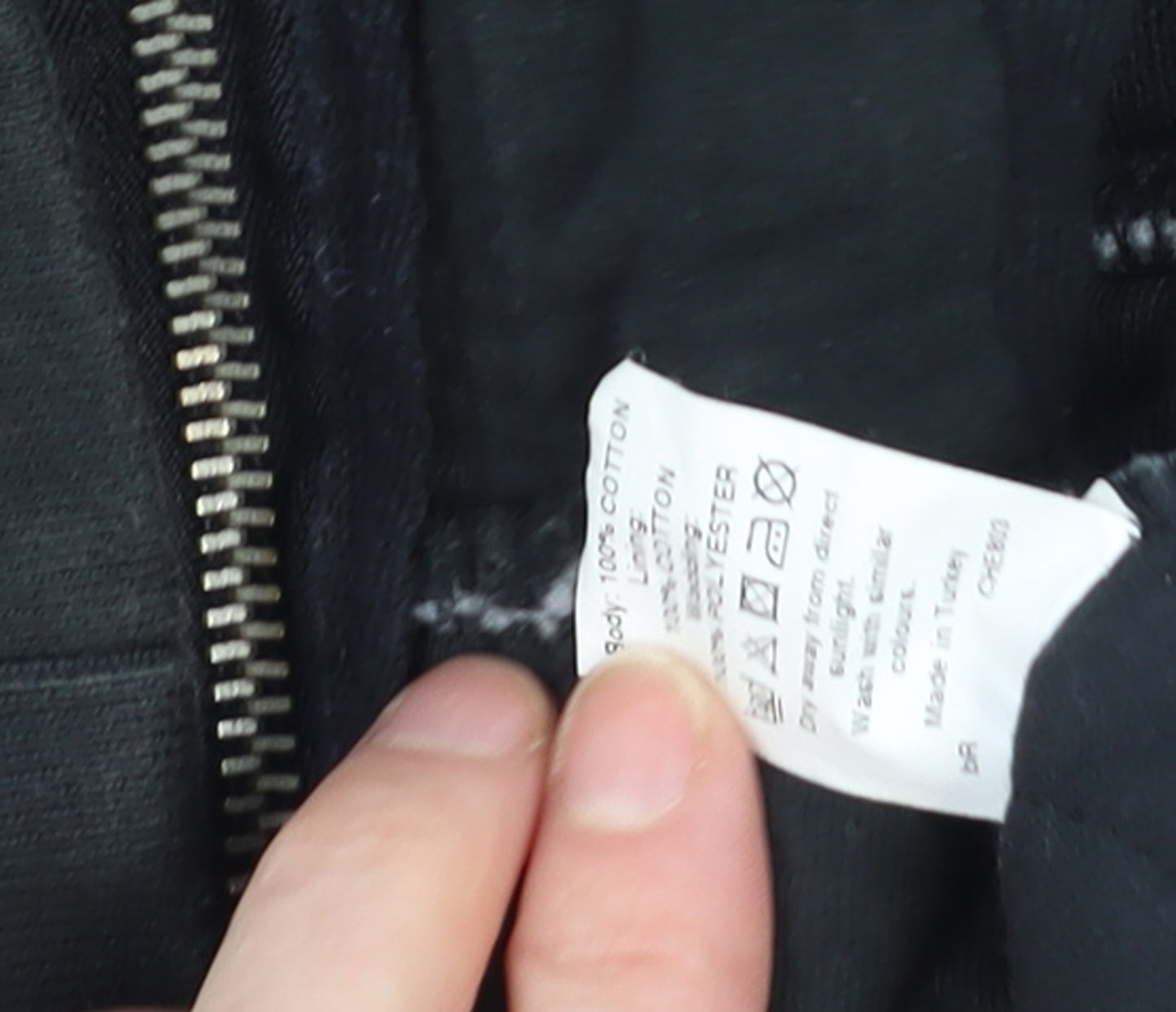 River Island Men’s Black Quilted Cotton Jacket Size M Casual Mid-Length