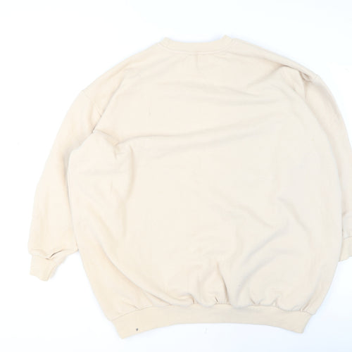 Showpo Women Beige Pullover Sweatshirt Size 12 Cotton Blend