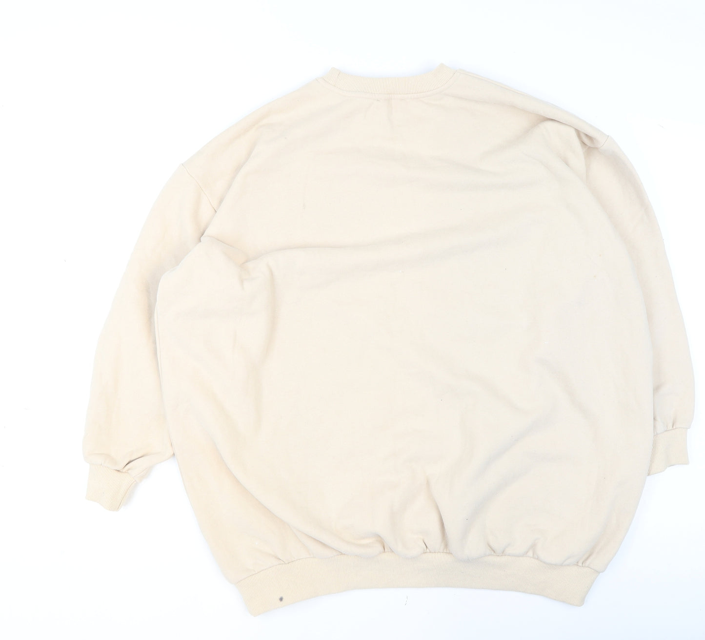 Showpo Women Beige Pullover Sweatshirt Size 12 Cotton Blend