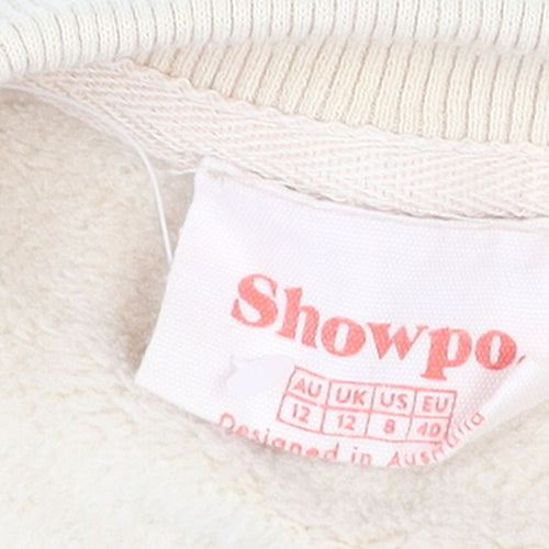 Showpo Women Beige Pullover Sweatshirt Size 12 Cotton Blend