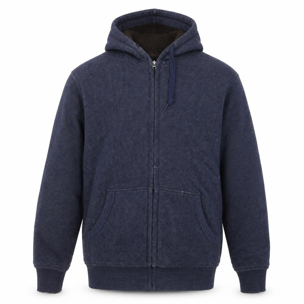 Uniqlo Men's Blue Full Zip Hoodie Size S Lined Knit