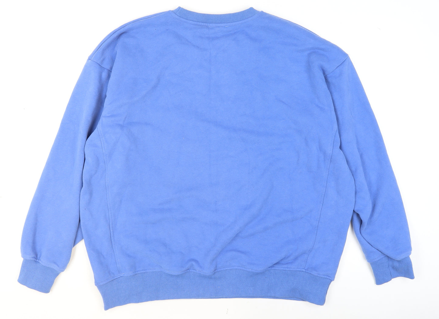 Showpo Blue Crew Neck Logo Sweatshirt Womens L Fleece Pullover