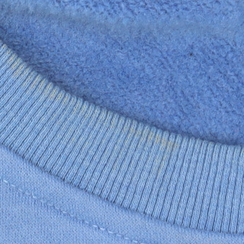 Showpo Blue Crew Neck Logo Sweatshirt Womens L Fleece Pullover