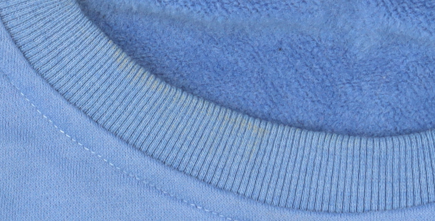 Showpo Blue Crew Neck Logo Sweatshirt Womens L Fleece Pullover