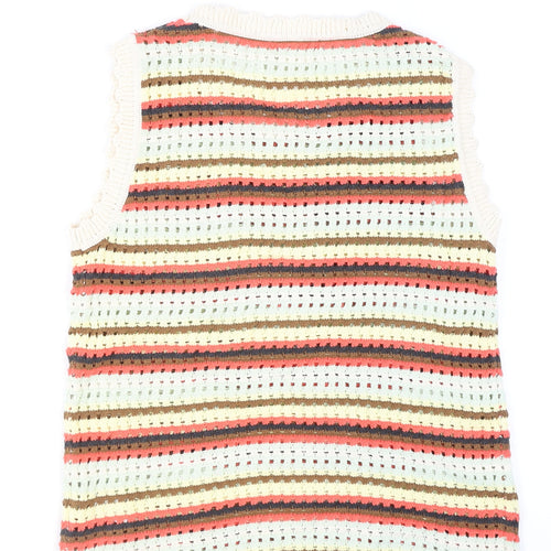 White Stuff Women's Multicoloured Knit Sleeveless Tank Top M
