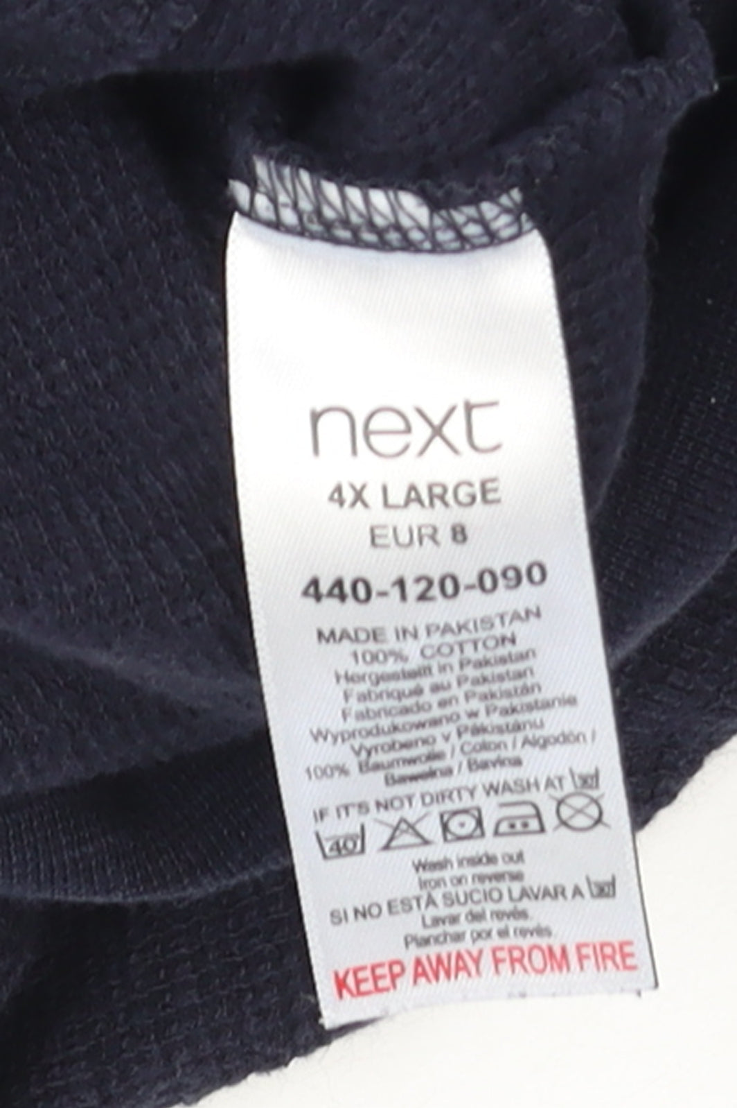 Next Men's Blue 4XL Cotton Zip Up Casual Jacket