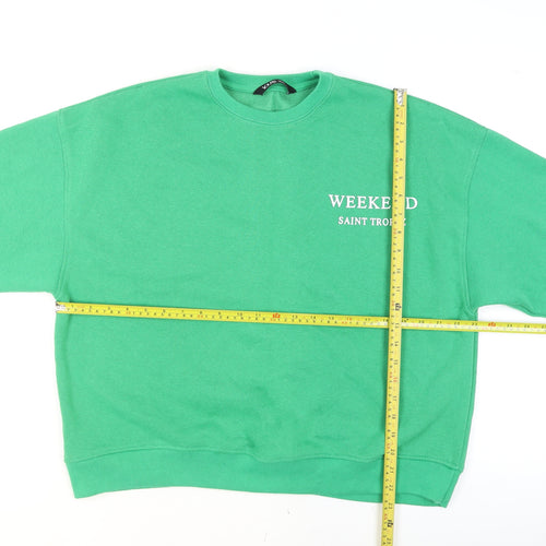 Yours Women Green Crew Neck Pullover Sweatshirt UK 16 Saint Tropez Print