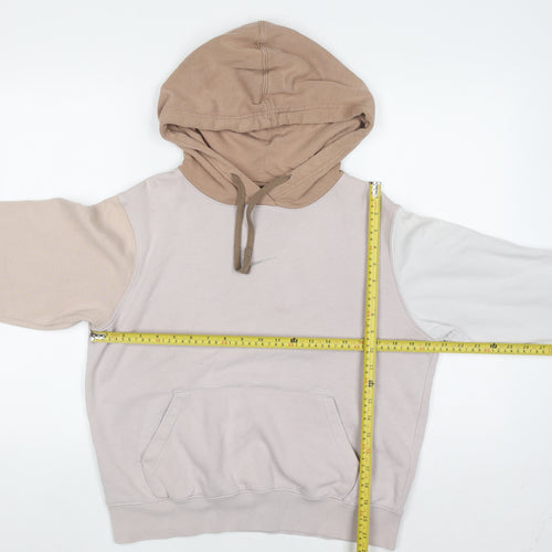 Nike Womens XS Beige Colourblock Pullover Hoodie