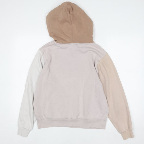 Nike Womens XS Beige Colourblock Pullover Hoodie