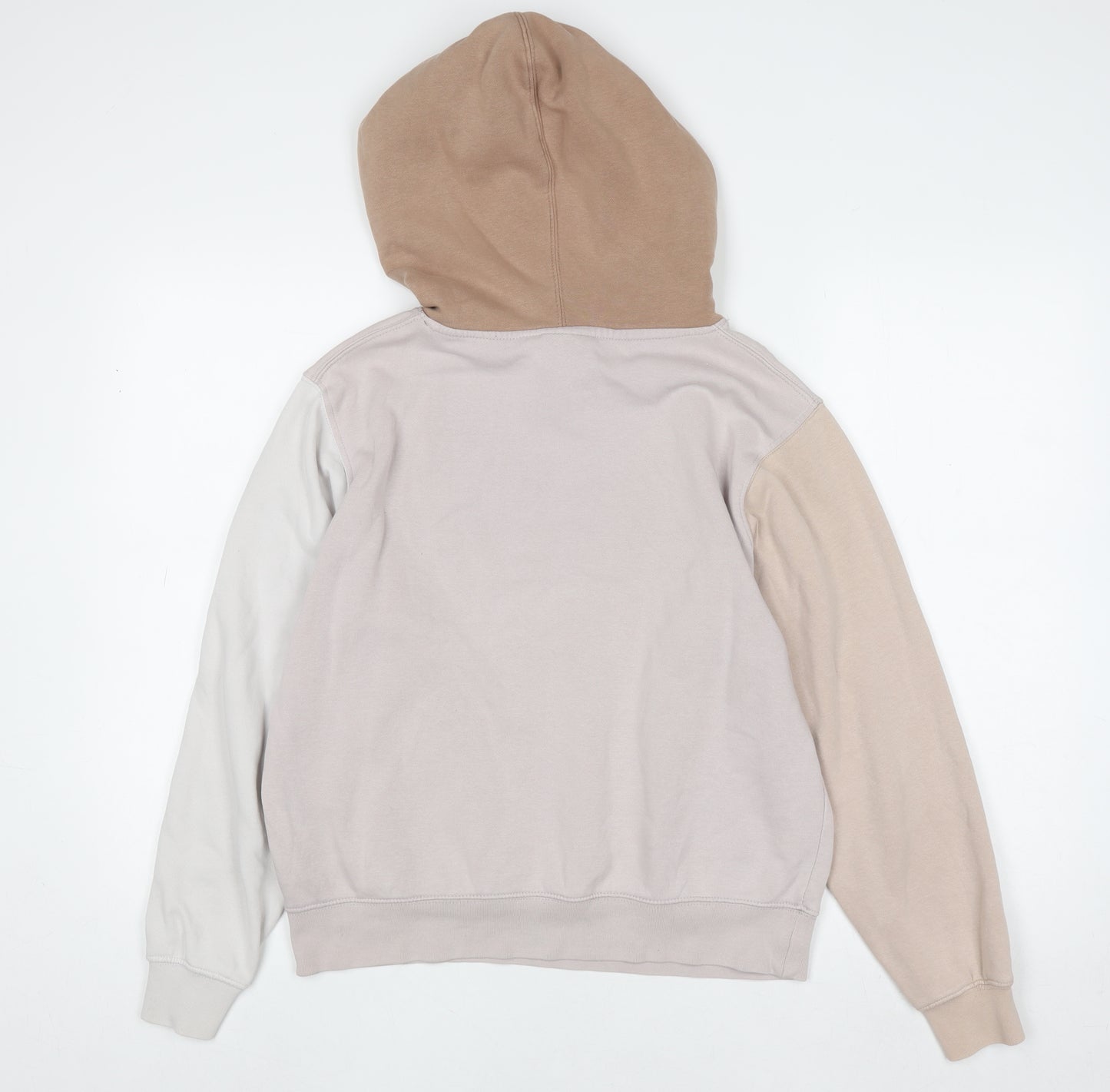 Nike Womens XS Beige Colourblock Pullover Hoodie