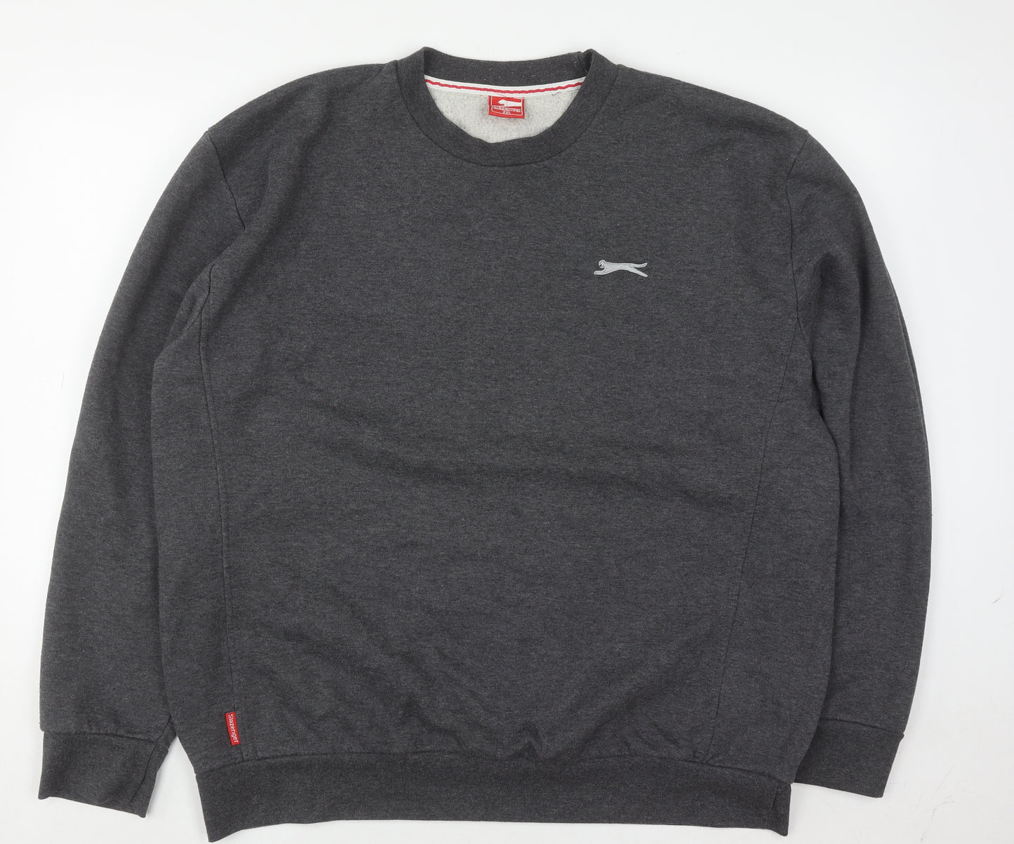 Slazenger Mens Grey 2XL Pullover Crew Neck Fleece Sweatshirt