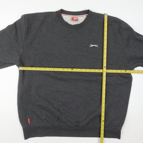 Slazenger Mens Grey 2XL Pullover Crew Neck Fleece Sweatshirt