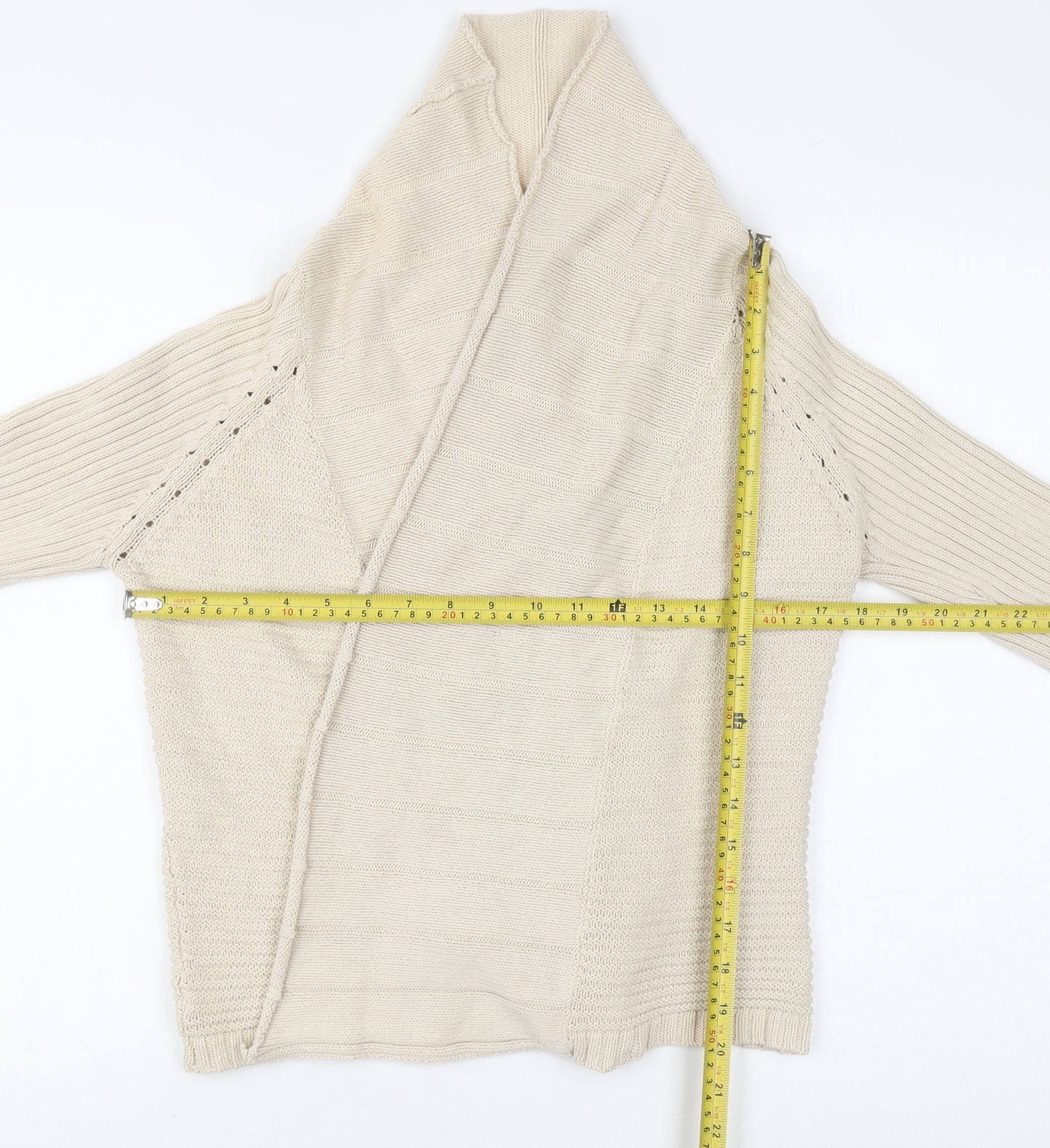 Jasper Conran Jeans Women’s Ivory Knit High Neck Cardigan Size 10