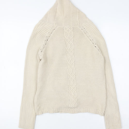 Jasper Conran Jeans Women’s Ivory Knit High Neck Cardigan Size 10