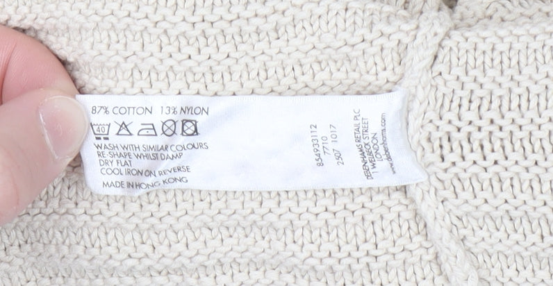 Jasper Conran Jeans Women’s Ivory Knit High Neck Cardigan Size 10