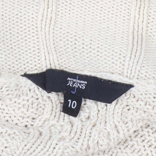 Jasper Conran Jeans Women’s Ivory Knit High Neck Cardigan Size 10