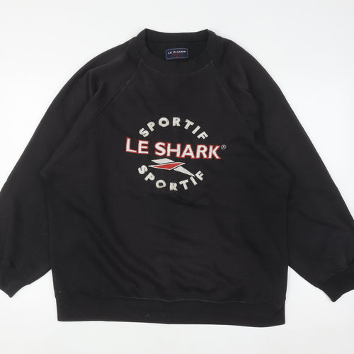 Le Shark Men's Black Medium Pullover Sweatshirt Embroidered Logo
