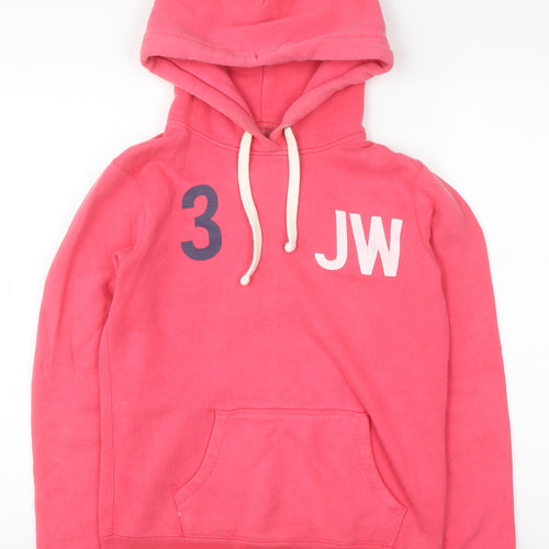 Jack Wills Womens Pink Pullover Hoodie Size UK 10 Cotton Blend