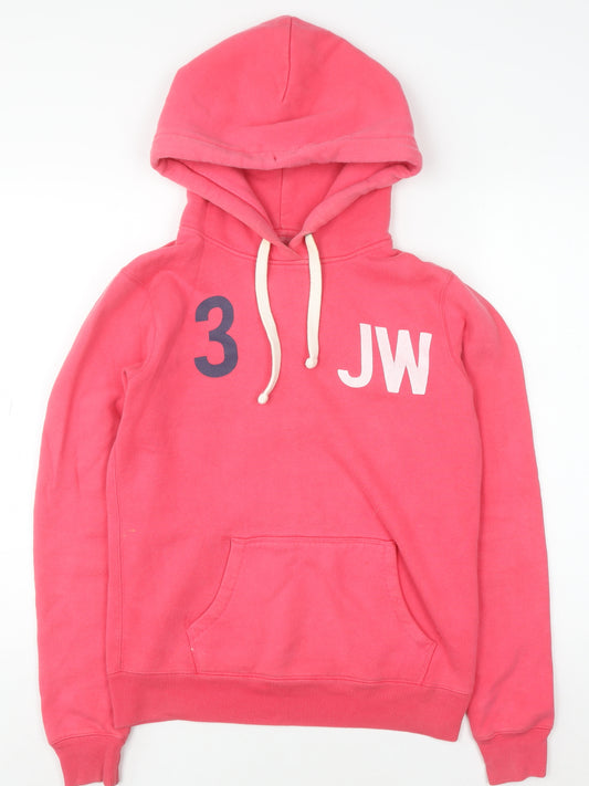 Jack Wills Womens Pink Pullover Hoodie Size UK 10 Cotton Blend