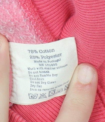 Jack Wills Womens Pink Pullover Hoodie Size UK 10 Cotton Blend