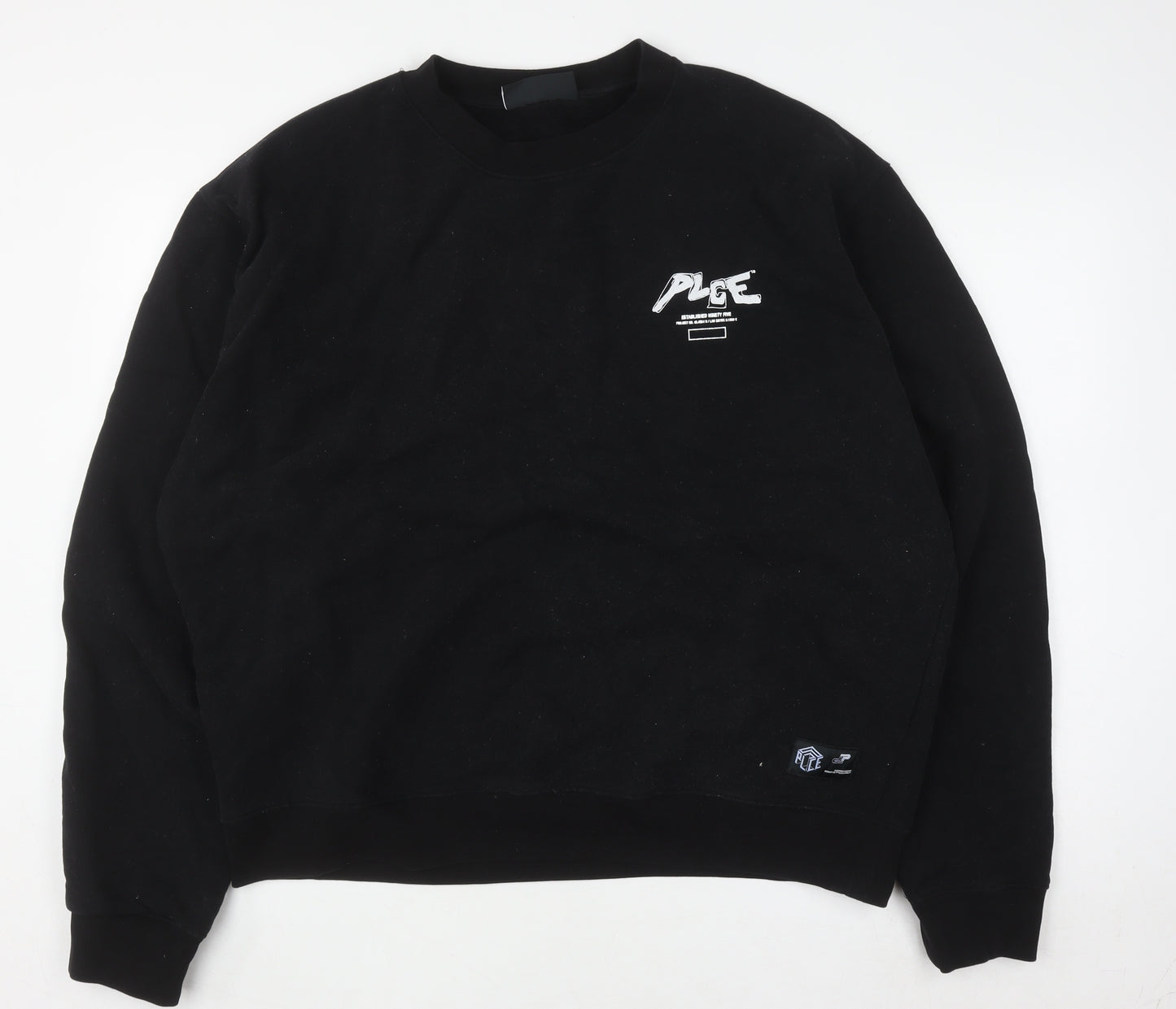 PLCE Men's Black 2XL Cotton Crew Neck Pull On Sweatshirt