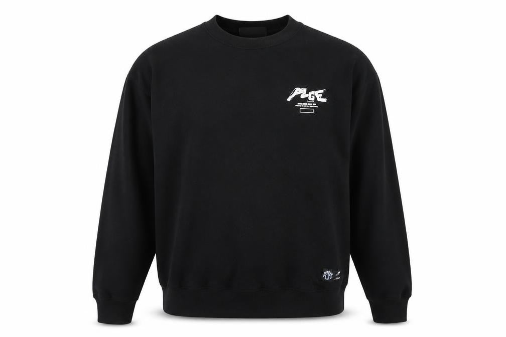 Front view of PLCE Men's Black 2XL Cotton Crew Neck Pull On Sweatshirt