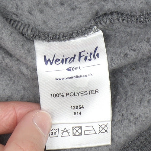 Weird Fish Men's Grey Fleece 1/4 Zip Pullover Sweatshirt M