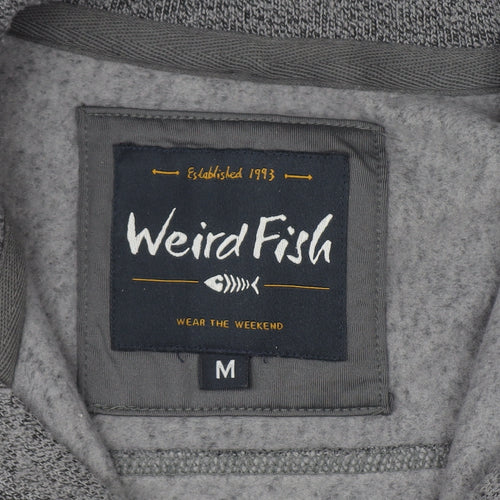 Weird Fish Men's Grey Fleece 1/4 Zip Pullover Sweatshirt M