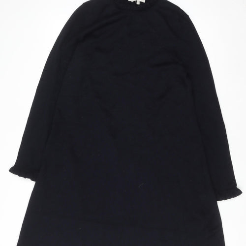Hobbs Women Black Wool Blend Knit Shift Dress Size 14