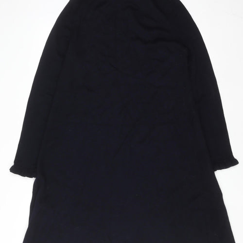 Hobbs Women Black Wool Blend Knit Shift Dress Size 14
