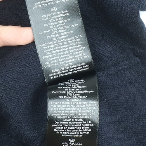 Hobbs Women Black Wool Blend Knit Shift Dress Size 14