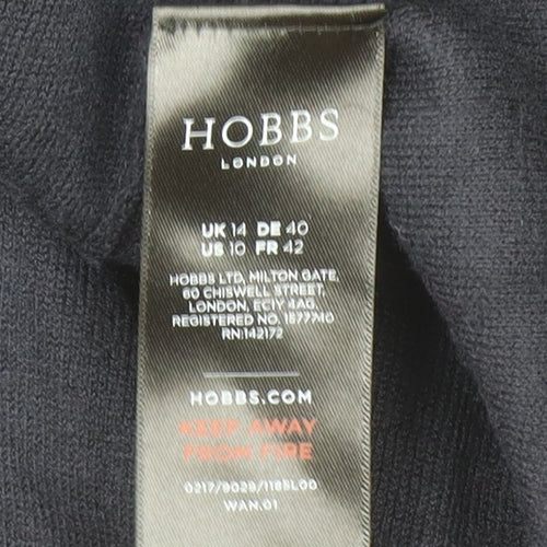 Hobbs Women Black Wool Blend Knit Shift Dress Size 14