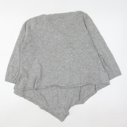 Boden Women Grey Wool Blend Wrap Jumper UK 14 V-Neck Knit