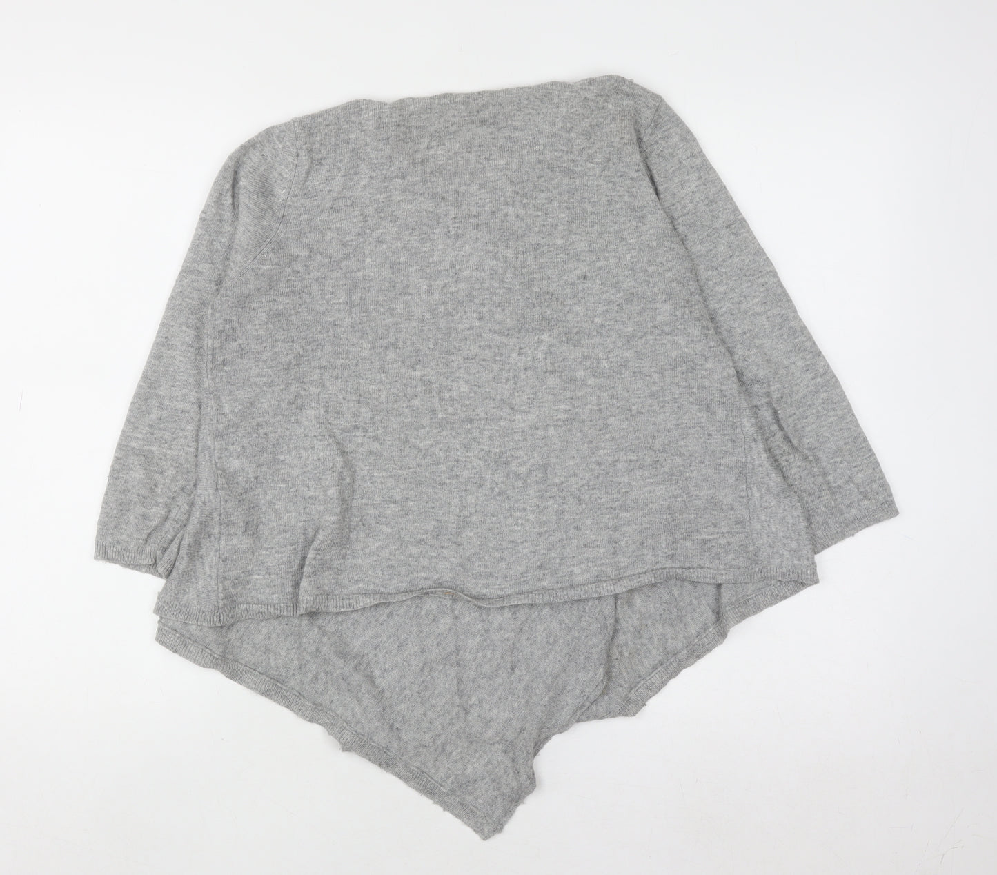 Boden Women Grey Wool Blend Wrap Jumper UK 14 V-Neck Knit